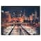Designart - Dark Chicago Skyline and Railroad - Cityscape Canvas Print